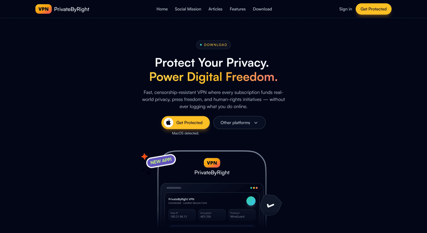 PrivateByRight VPN — VPN Website